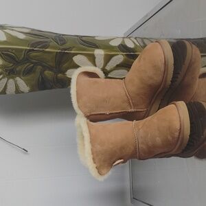 New UGG Tan Faux Fur Ankle Winter Boots